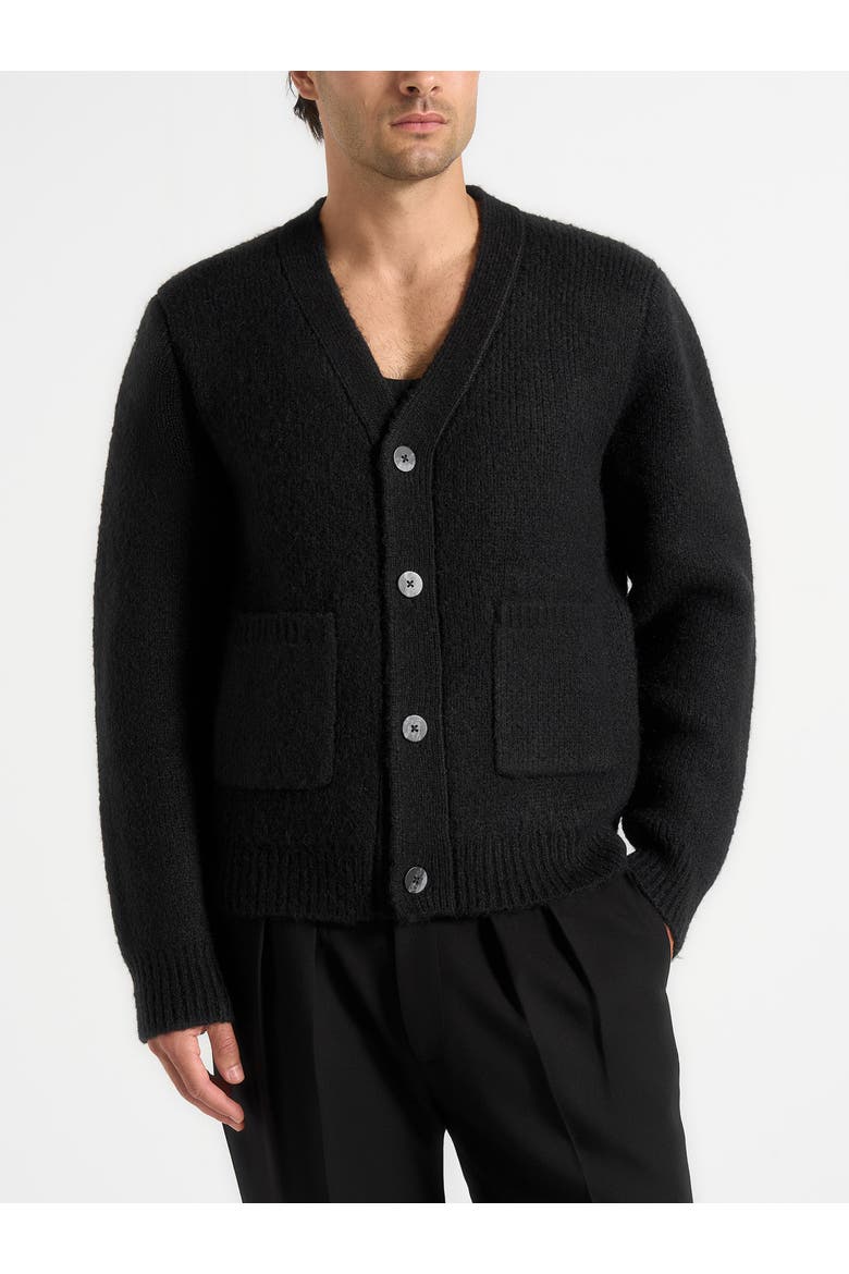 Wool Knit Cardigan, Main, color, Black