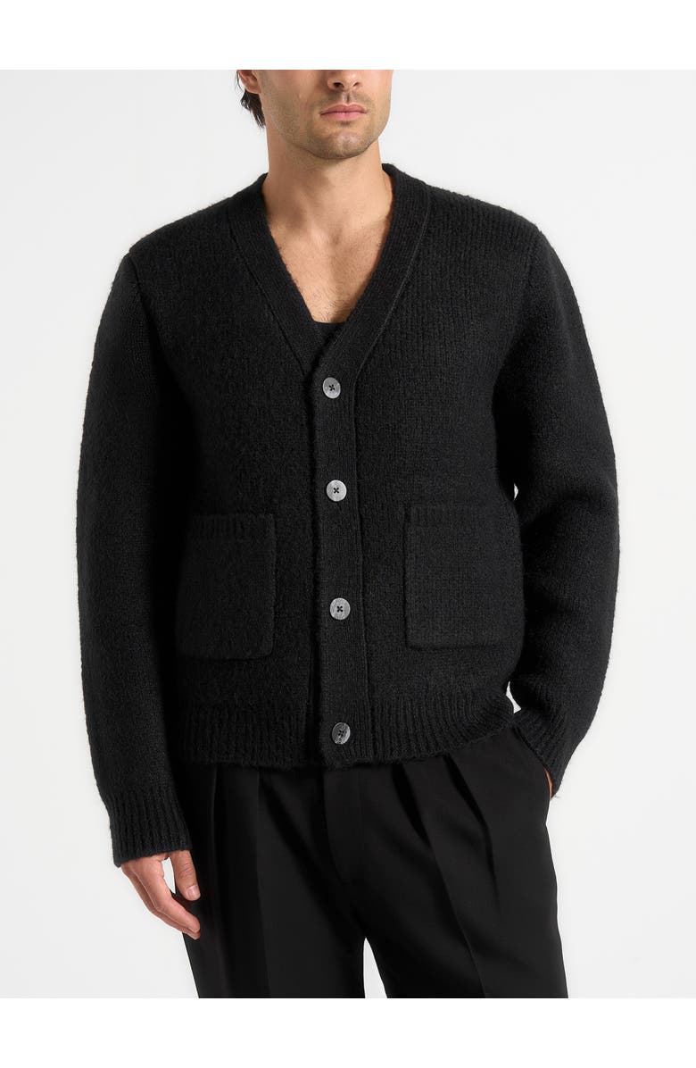 Manière De Voir Wool Knit Cardigan, Main, color, Black