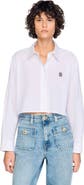 SANDRO Cropped poplin shirt