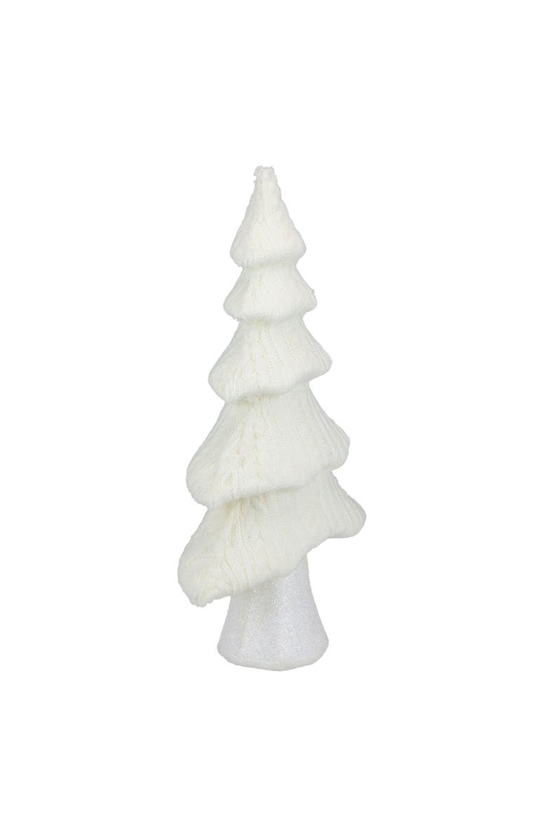 Northlight Cable Knit Christmas Tree Decoration - 16.75" - Cream, Alternate, color, Ivory
