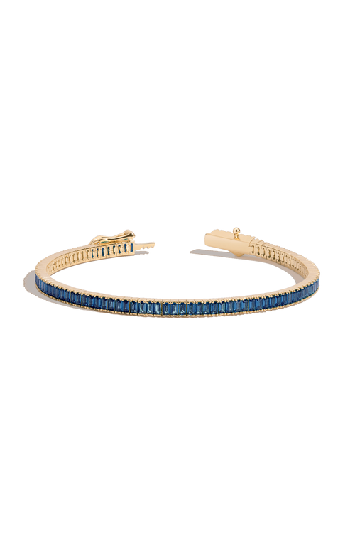 Aurate New York Lab Grown Sapphire Baguette Tennis Bracelet