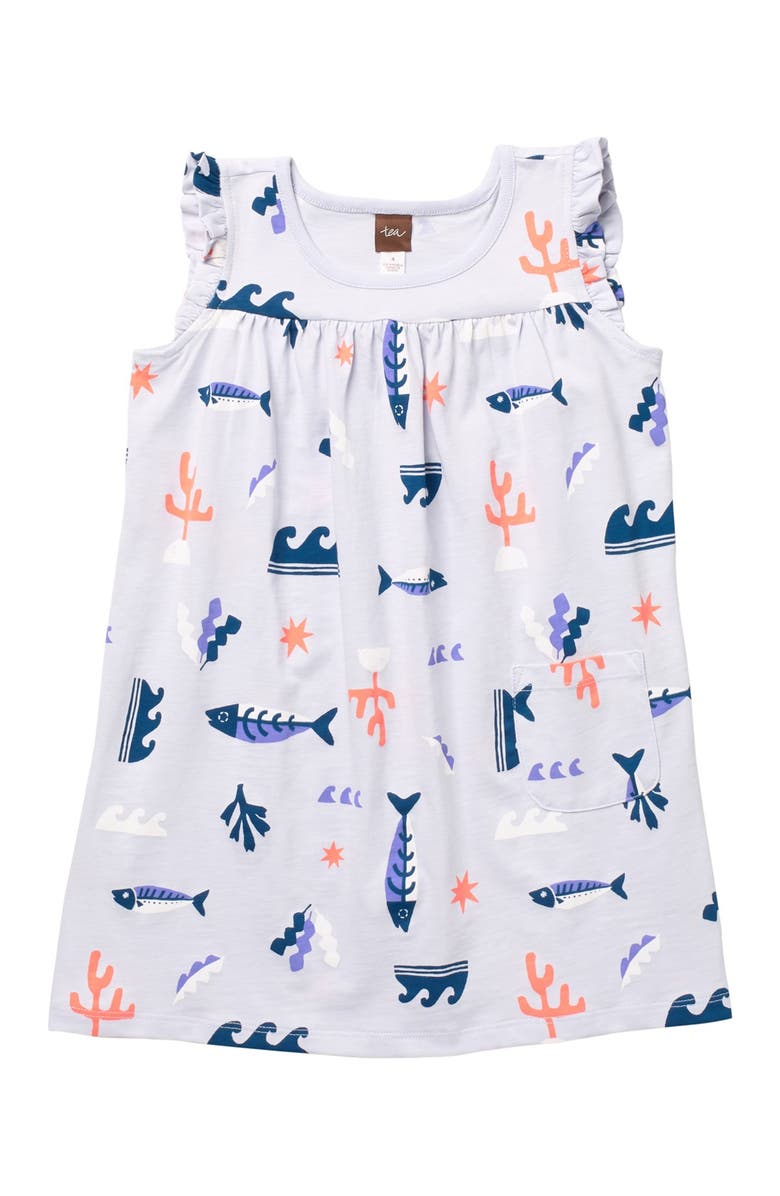 Tea Collection Mighty Flutter Sleeve Dress, Main, color,