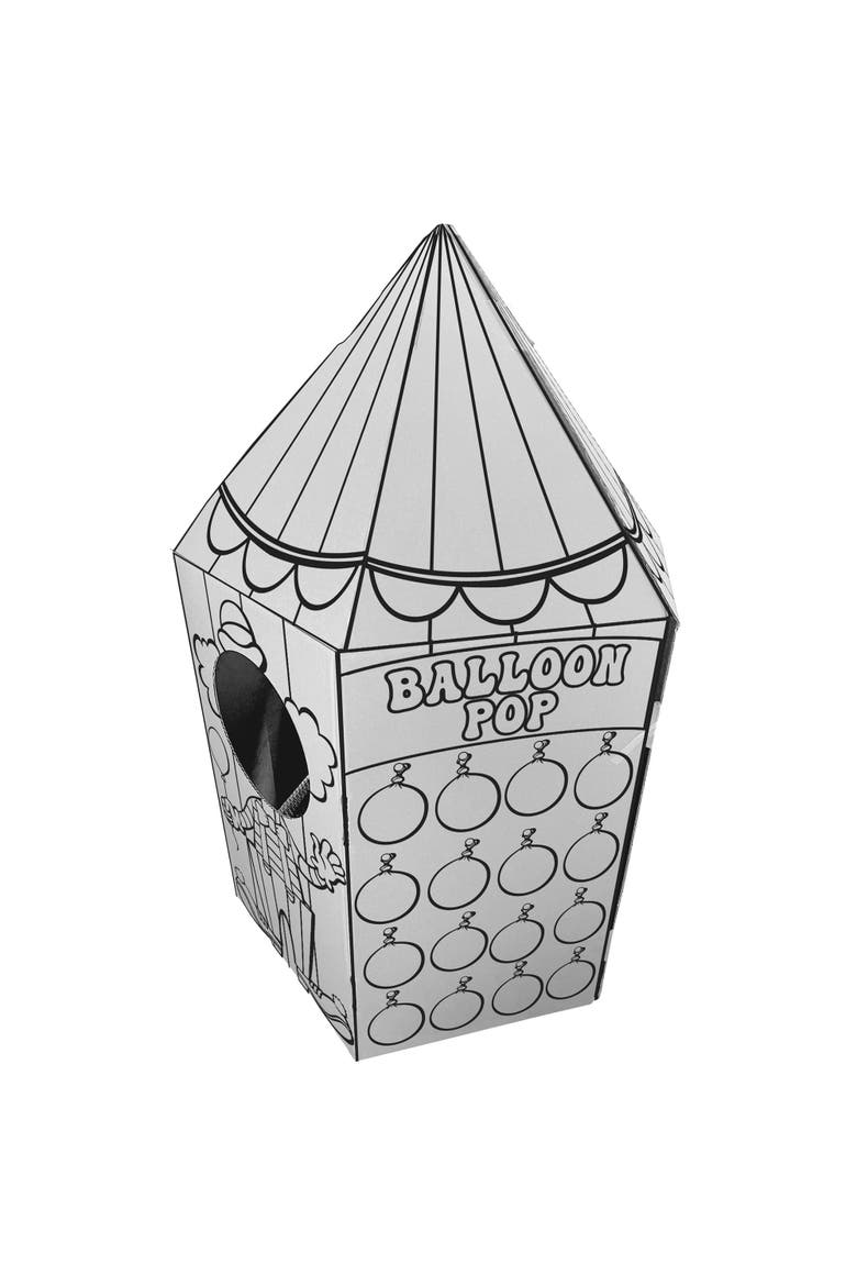 Carnival Tent, Decorate & Personalize A Cardboard Play Fort, Alternate, color, Multicolored