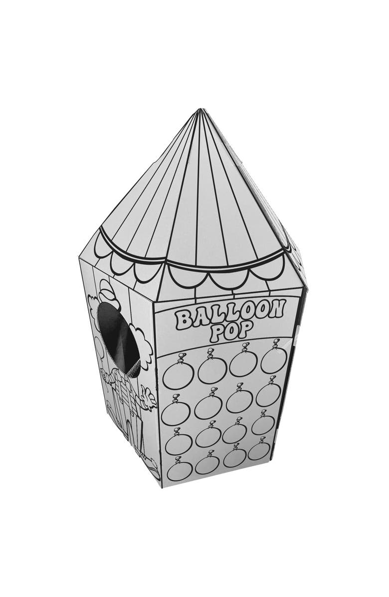 Easy Playhouse Carnival Tent, Decorate & Personalize A Cardboard Play Fort, Alternate, color, Multicolored