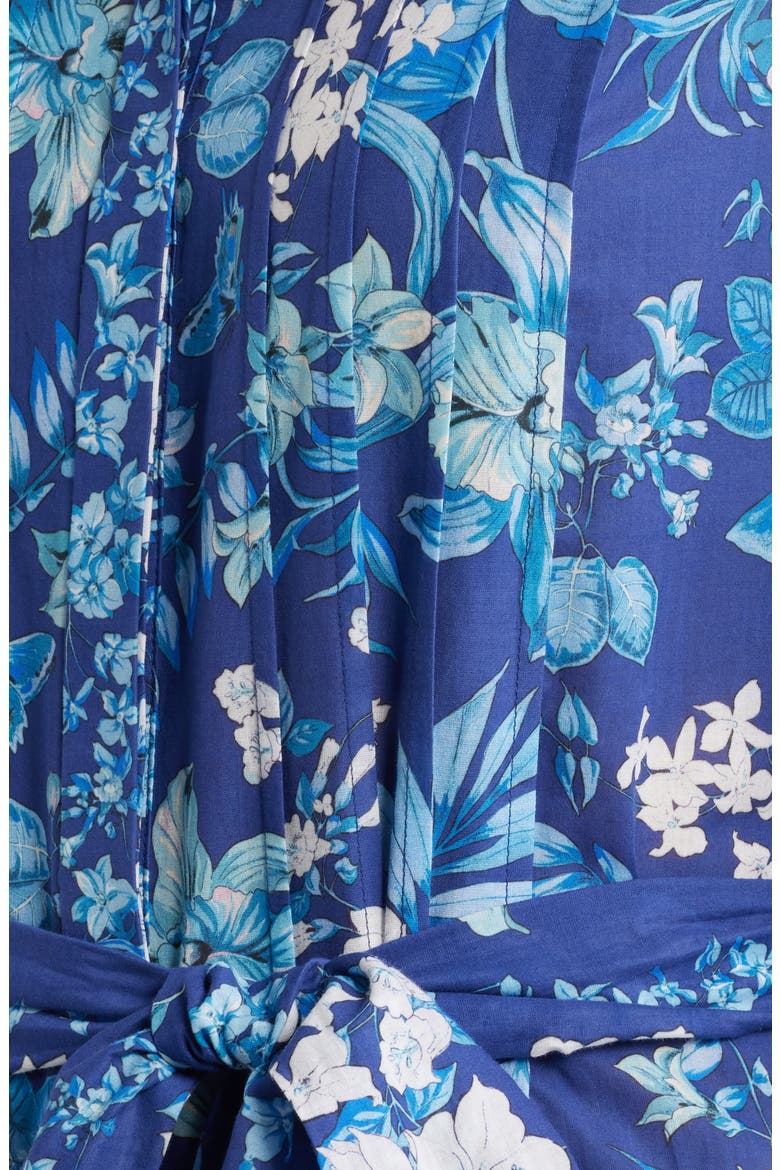 Zariah Print Long Sleeve Shirtdress, Alternate, color, INDIGO MULTI
