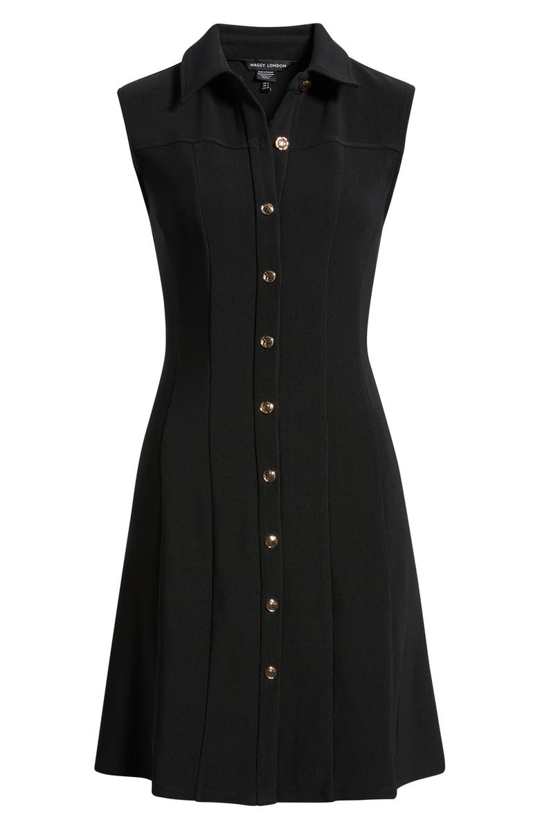 Maggy London Sleeveless Shirtdress, Main, color, Black