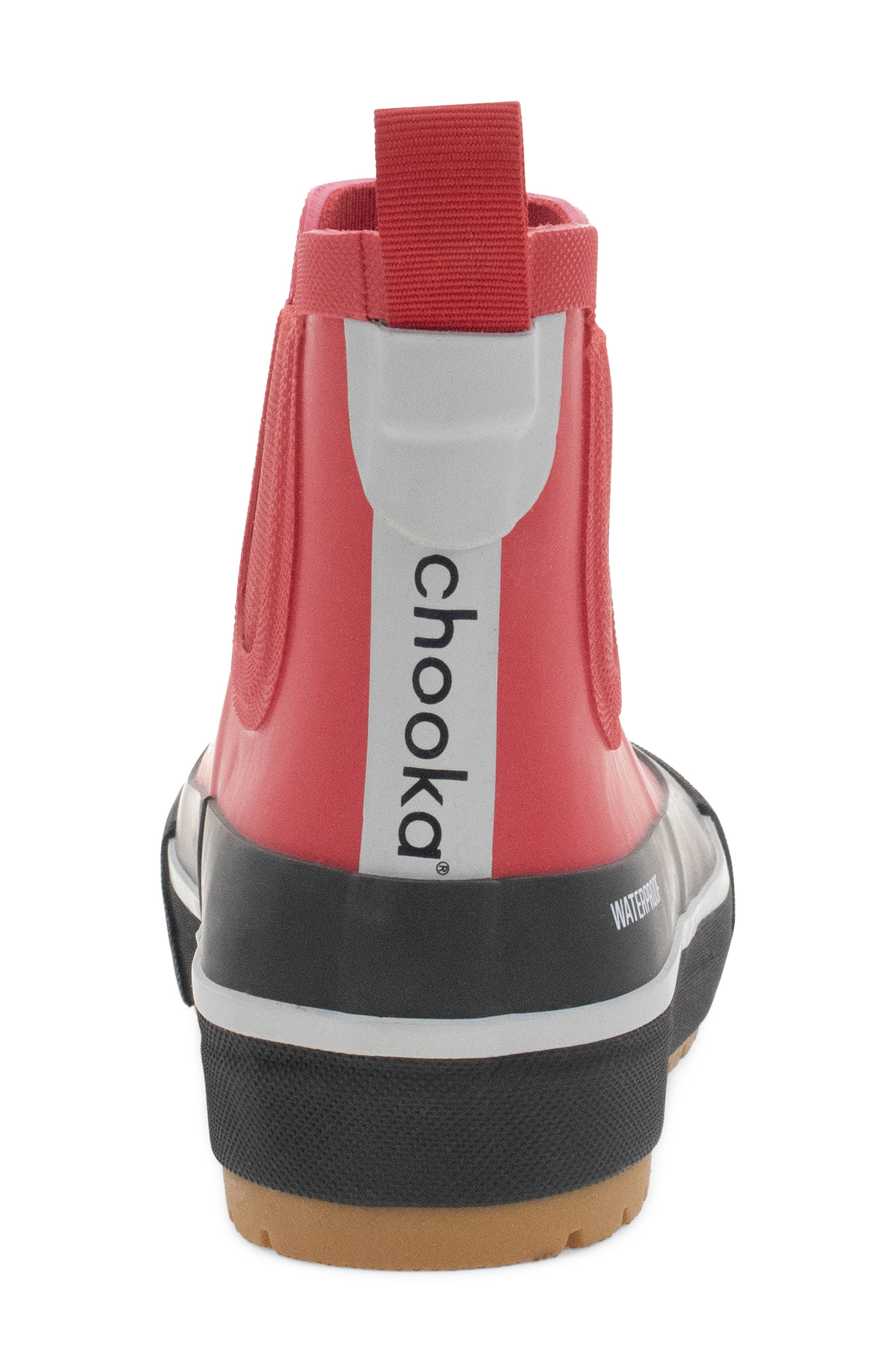 Marina Waterproof Rain Bootie, Alternate, color, RED
