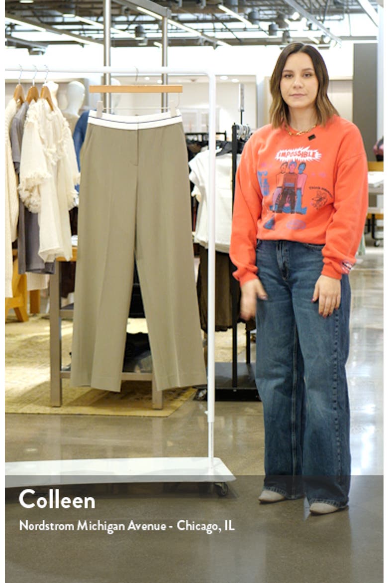 Whitley Contrast Trim Wool Blend Wide Leg Trousers video