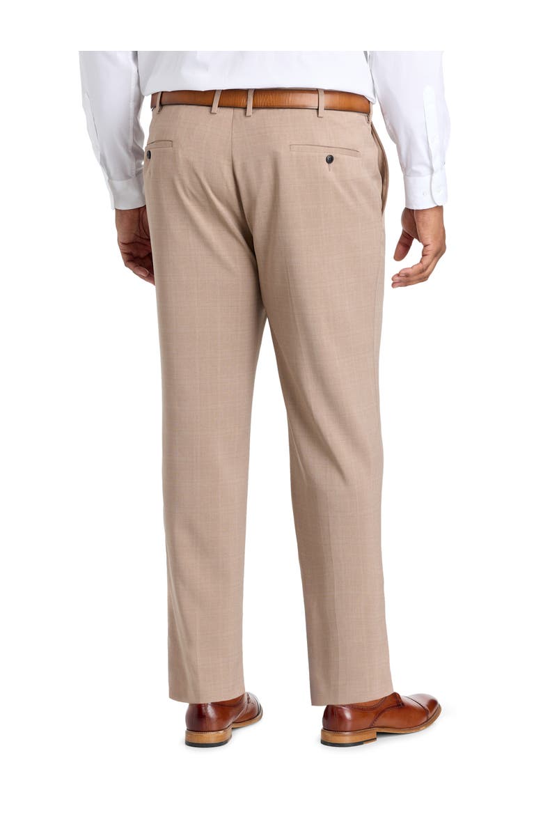 Big & Tall Tonal Plaid Smart Wash® Suit Pants, Alternate, color, TAN