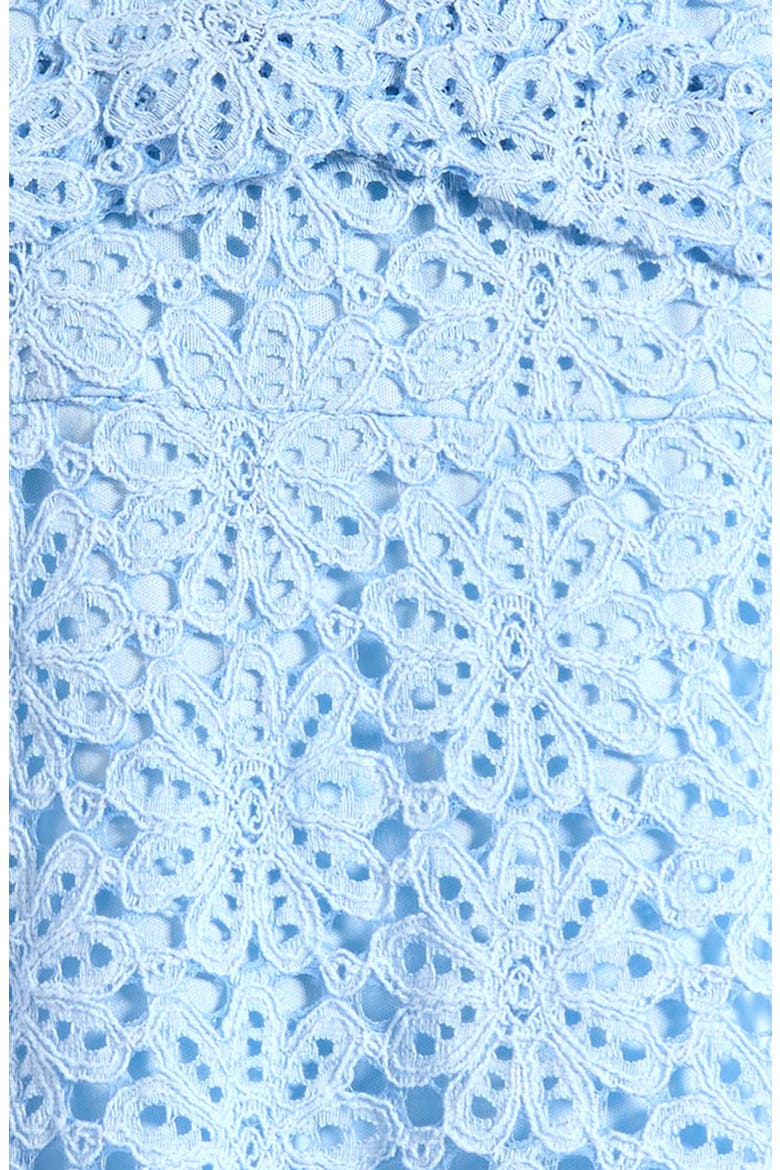 Lace Tiered Ruffle Cotton Blend Dress, Alternate, color, LIGHT BLUE
