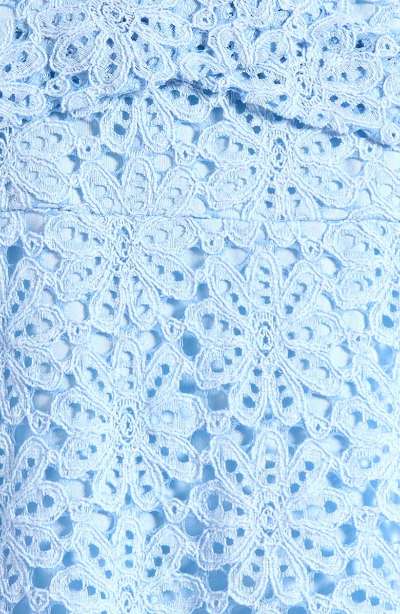 Ava & Yelly Lace Tiered Ruffle Cotton Blend Dress, Alternate, color, Light Blue