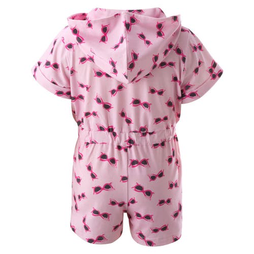 Rachel Riley Girl's Sunglasses Short-sleeve Hooded Playsuit In Pink