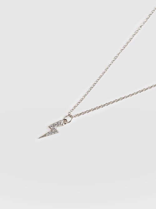 Saint + Sofia Astral Lightning Charm Necklace In Silver
