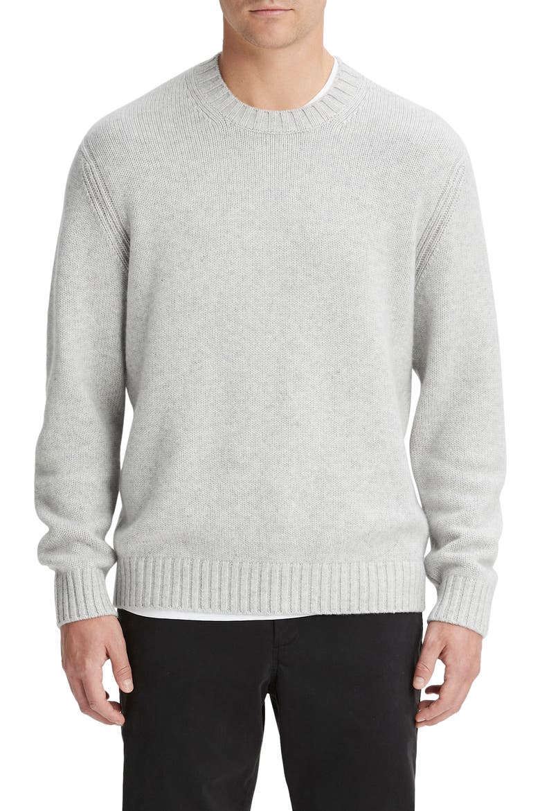 Relaxed Fit Wool & Cashmere Sweater, Main, color, LIGHT HEATHER GREY