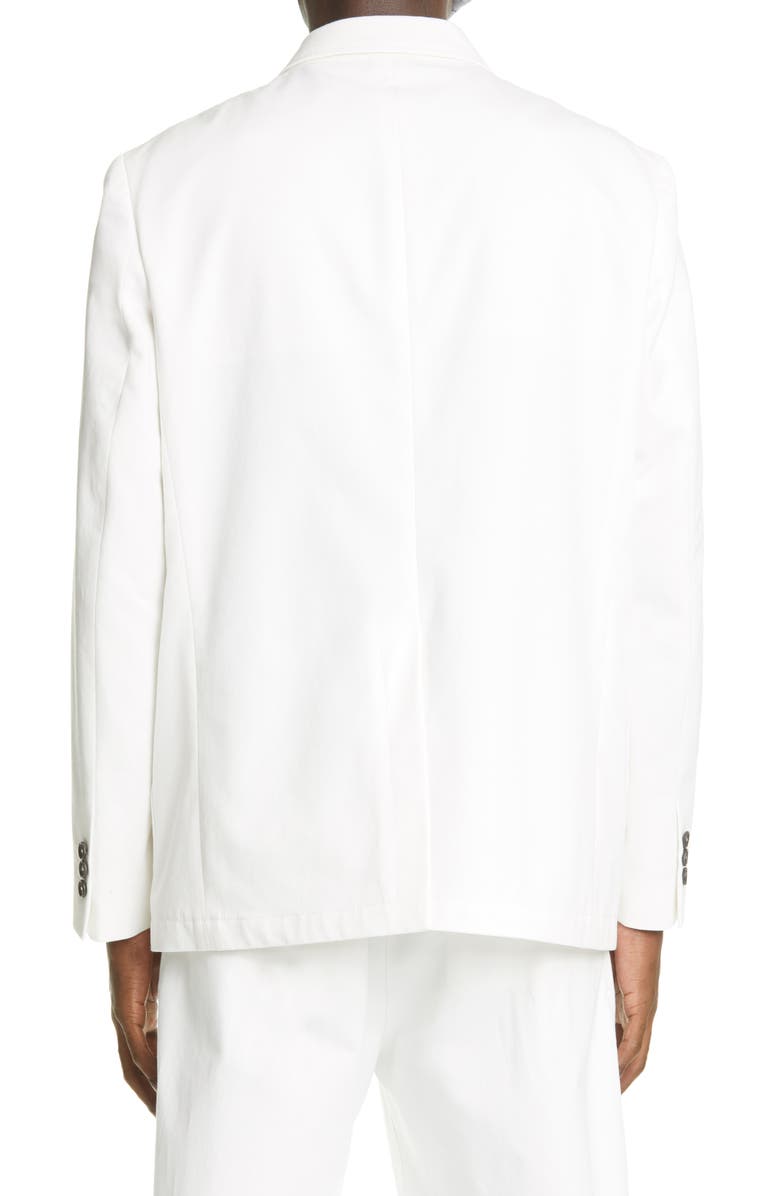 Noah Double Breasted White Cotton Sport Coat, Alternate, color, 