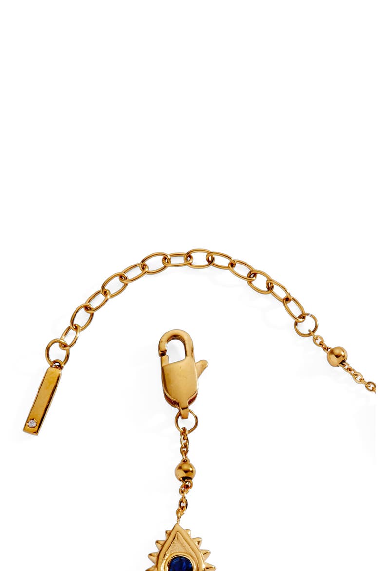 Evil Eye Crystal Stone Chain Bracelet, Alternate, color, Gold