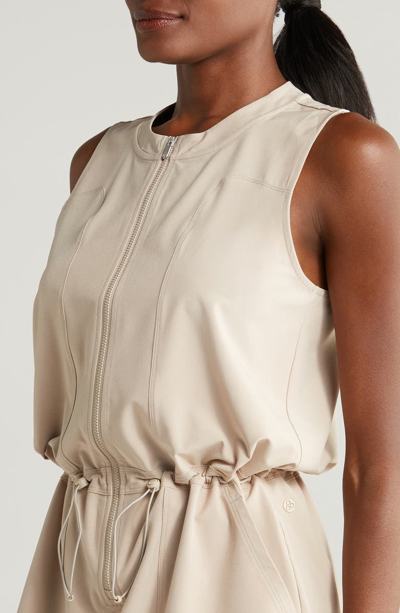 Zella In Flight Utility Dress, Alternate, color, Tan Thread