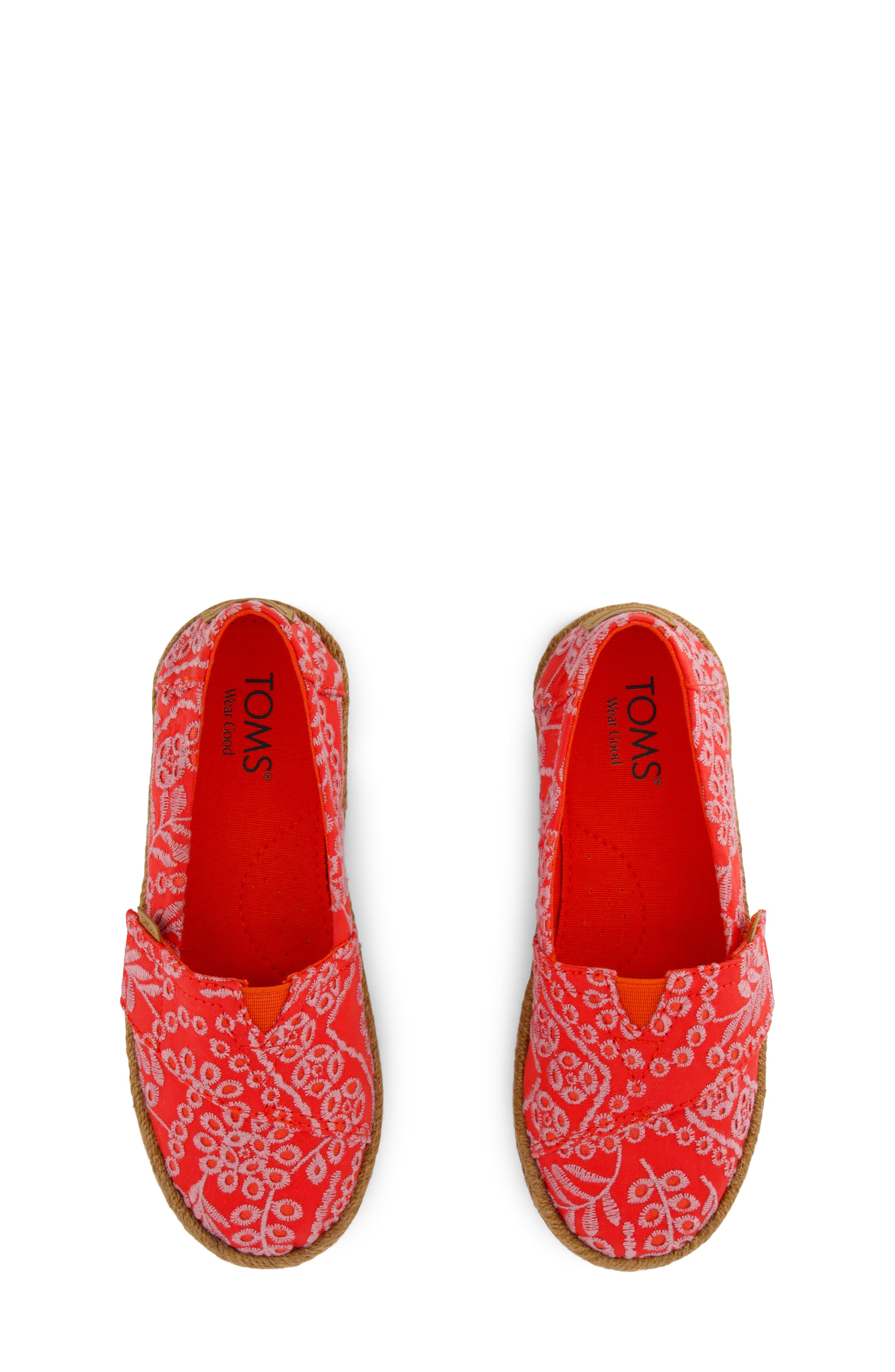 TOMS Kids' Alparagata Rope Sneaker, Alternate, color, Red