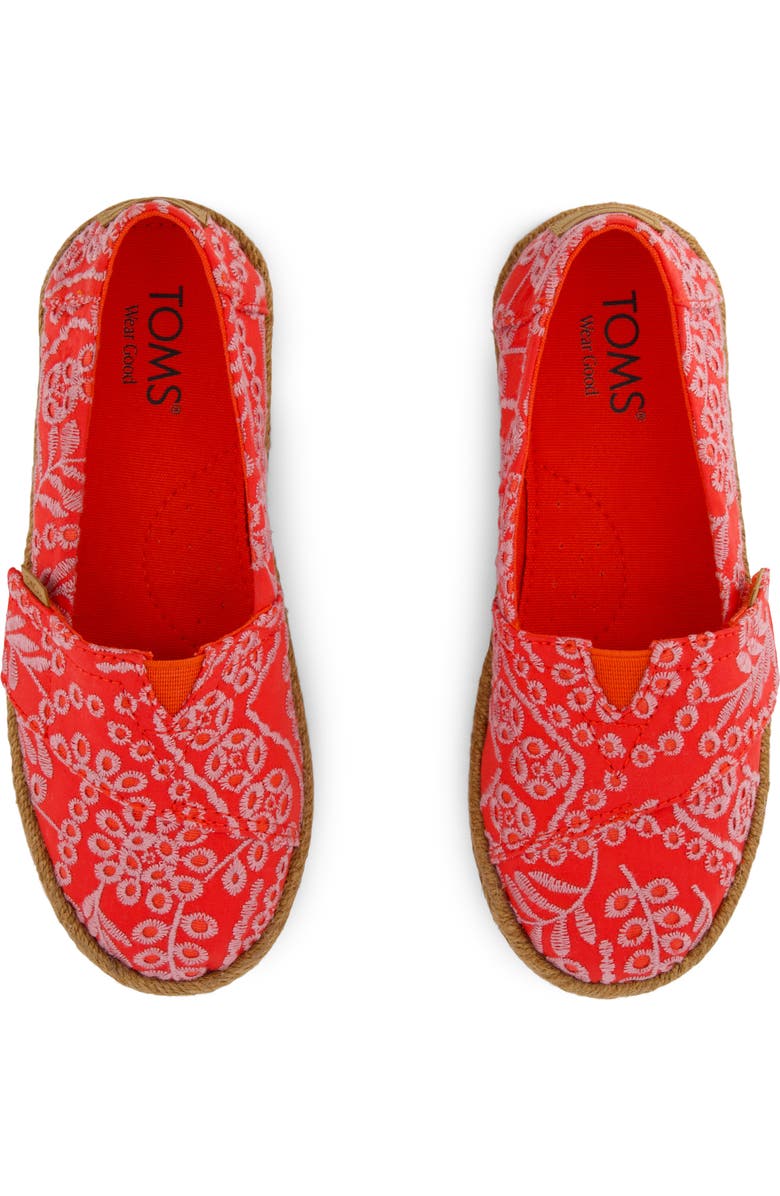 TOMS Kids' Alparagata Rope Sneaker, Alternate, color, Red