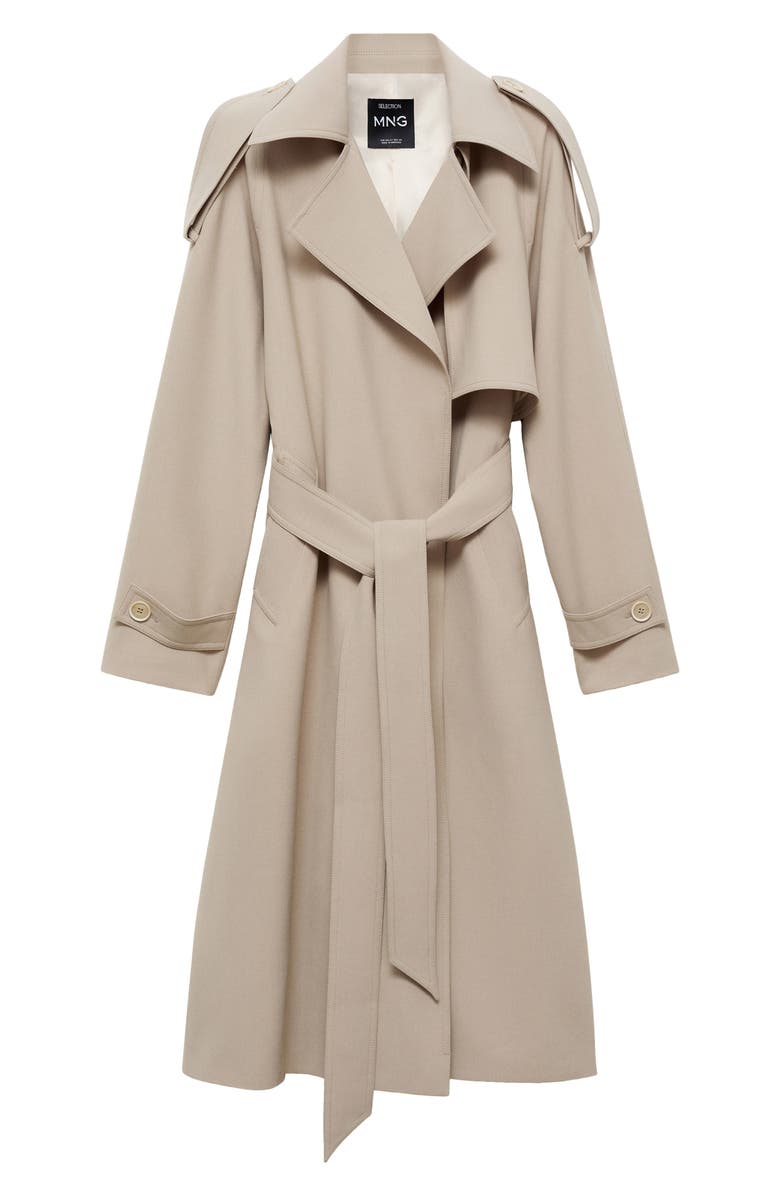 MANGO Wanna Oversize Trench Coat, Main, color, Ecru