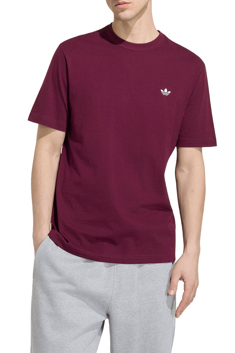 Trefoil Essentials Cotton T-Shirt, Main, color, MAROON