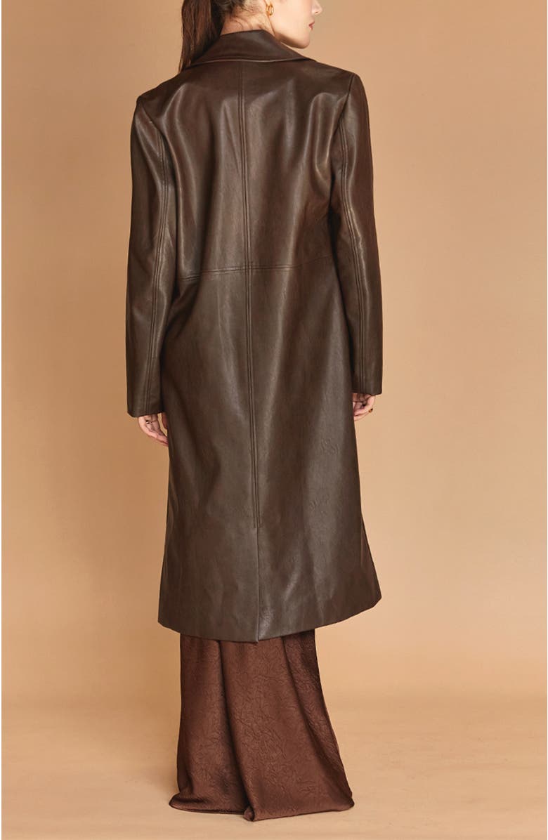 CRESCENT Longline Faux Leather Coat, Alternate, color,