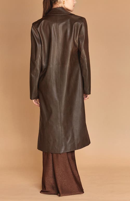 CRESCENT CRESCENT LONGLINE FAUX LEATHER COAT