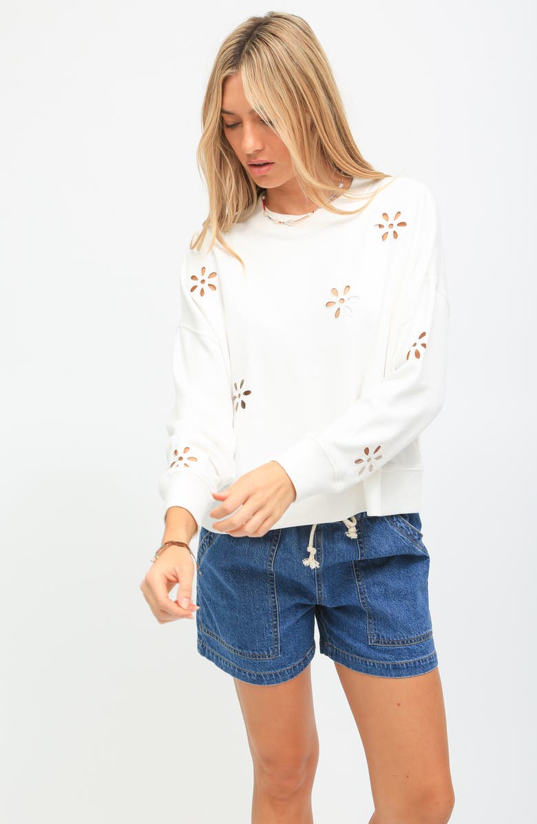 Electric & Rose Eyelet Accent Sweater, Alternate, color, 