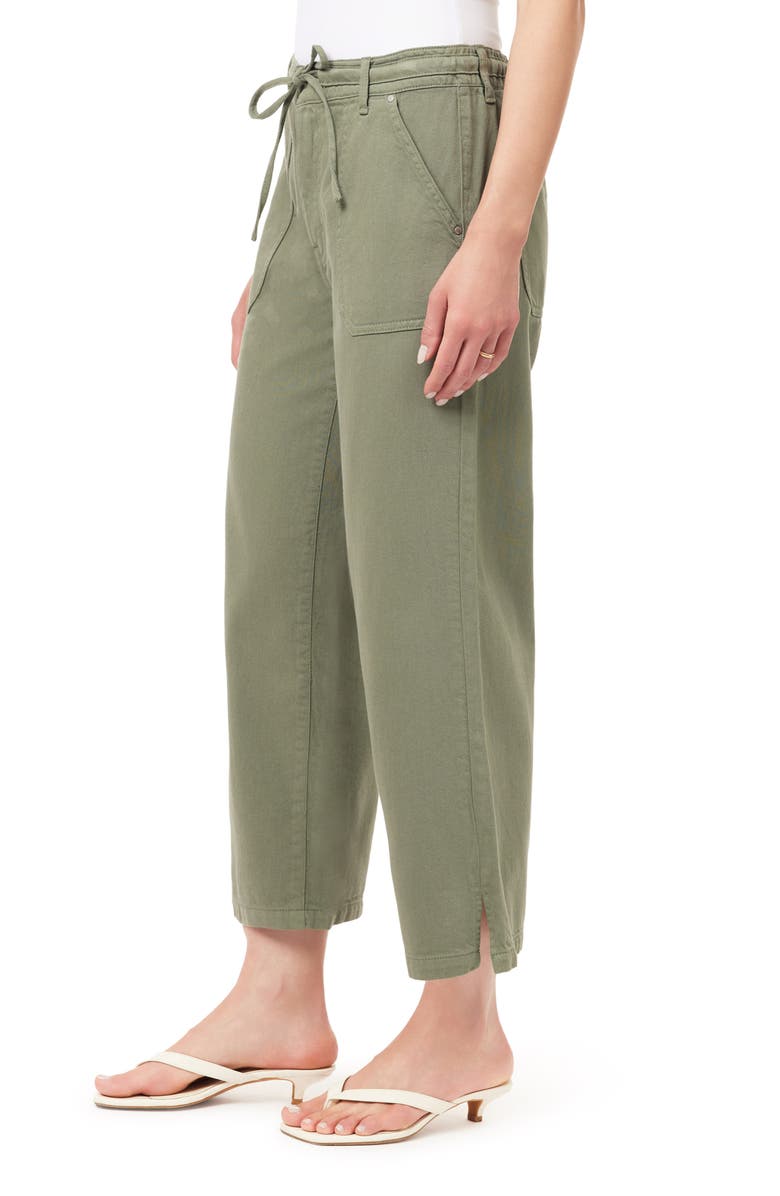 Kensie Drapey Easy Cropped Drawstring Pants, Alternate, color, Palm Green