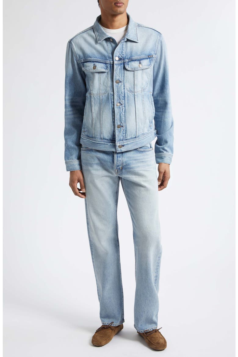 Selvedge Denim Icon Jacket, Alternate, color, PALE BLUE DENIM