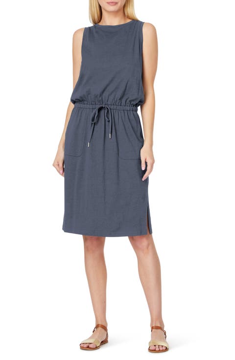 Ira Sleeveless Cotton Blend Drawstring Dress