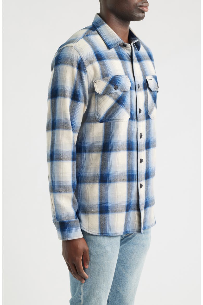 Burnside Cotton Flannel Shirt, Alternate, color, BLUE/ ECRU PLAID