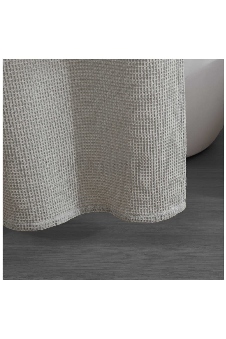 Waffle Textured Shower Curtain, Alternate, color, LT-PASTEL GREY