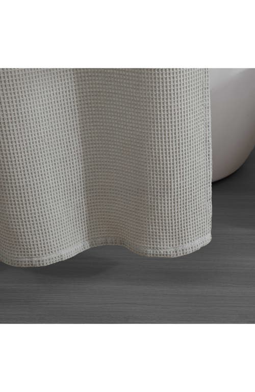 Kenneth Cole New York Waffle Textured Shower Curtain In Lt-pastel Grey