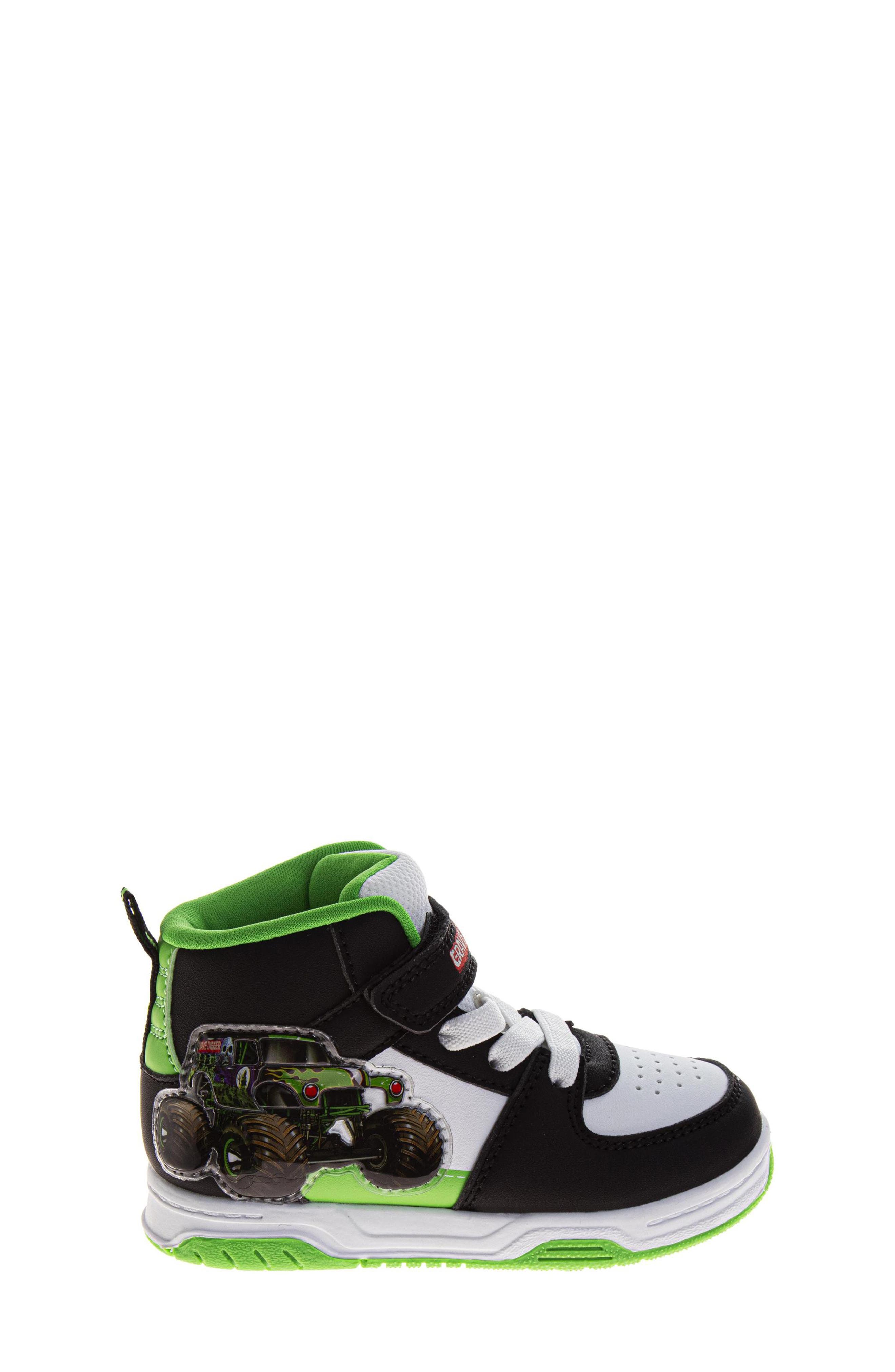 Kids' Monster Jam High Top Sneaker, Alternate, color, BLACK/GREEN