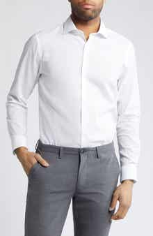 Perry Ellis Luxe Slim Fit Solid Dress Shirt