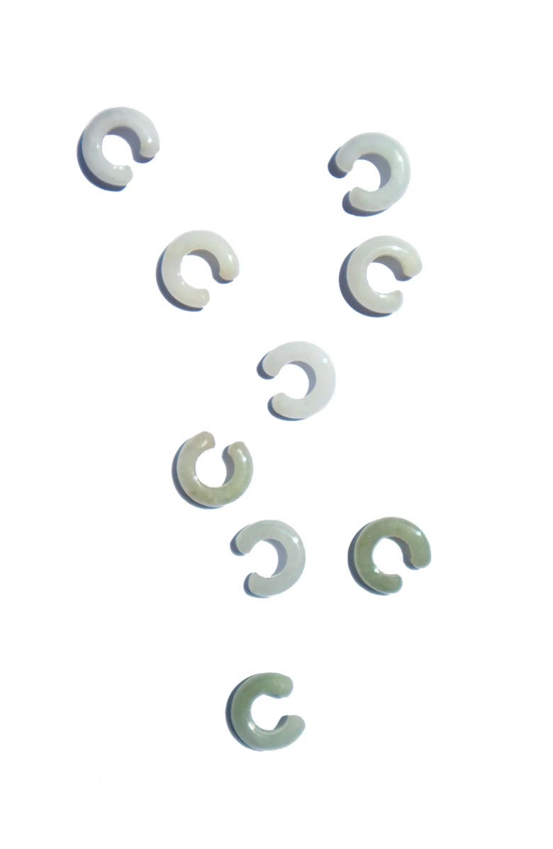 seree Abby Single jade cuff earring, Alternate, color, White