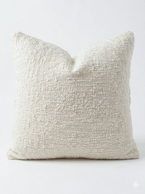 Cozy Cotton Boucle Pillow with Down Insert