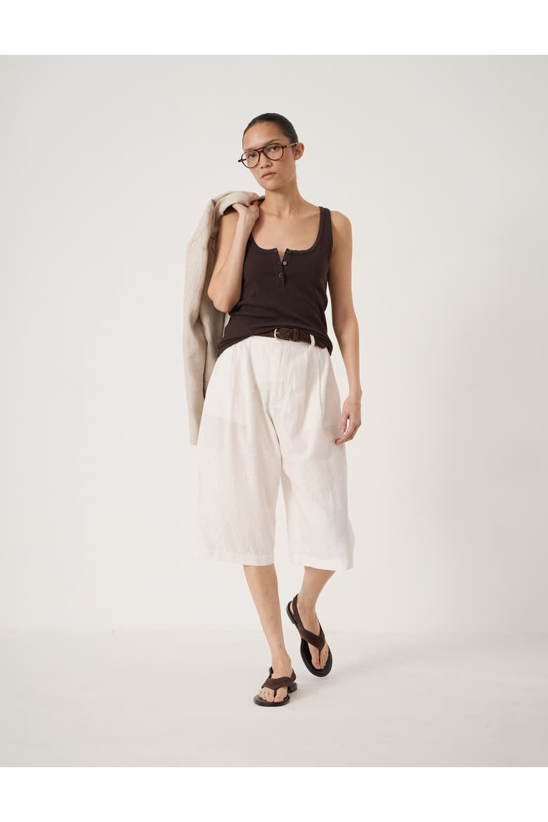 Yara Button Detail Vest, Alternate, color, Dark Brown