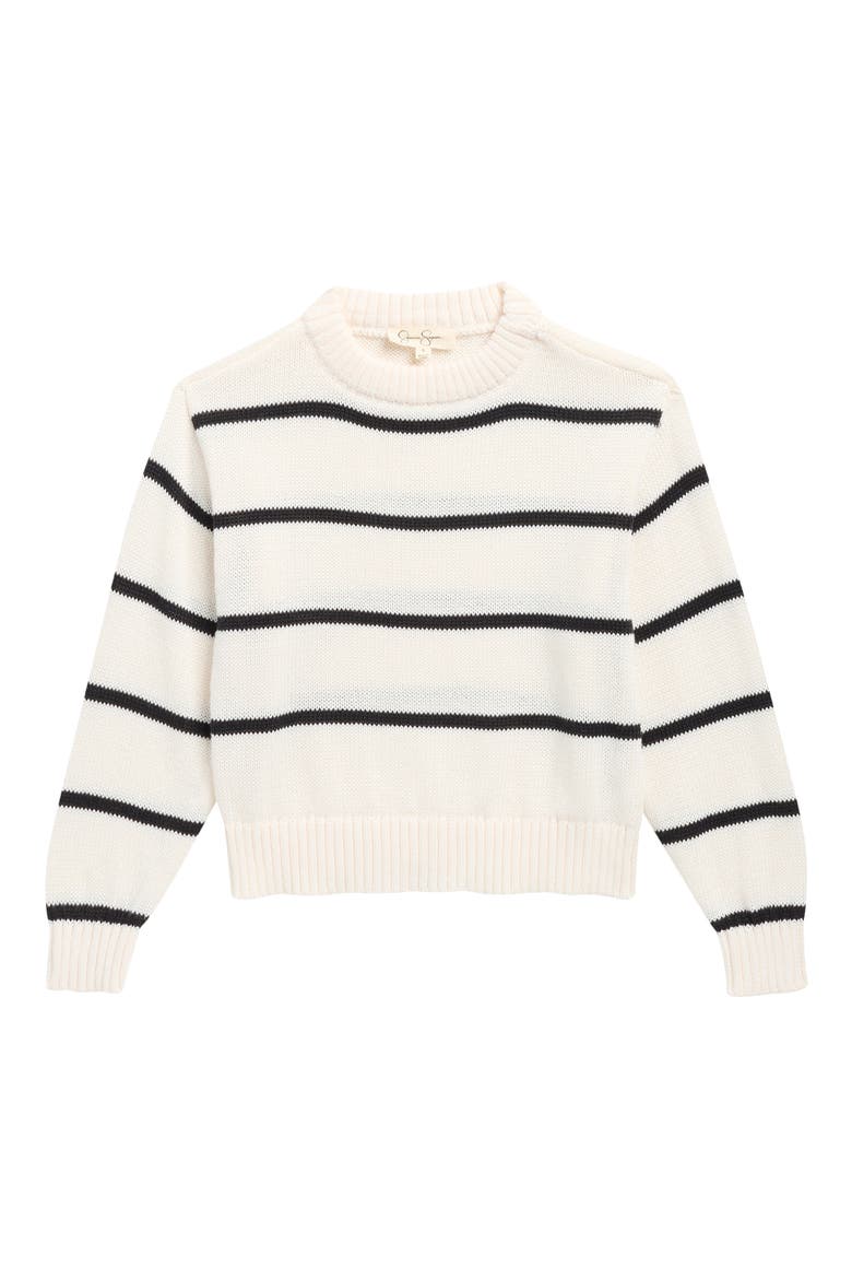Kids' Stripe Crewneck Sweater, Main, color, SEA SALT