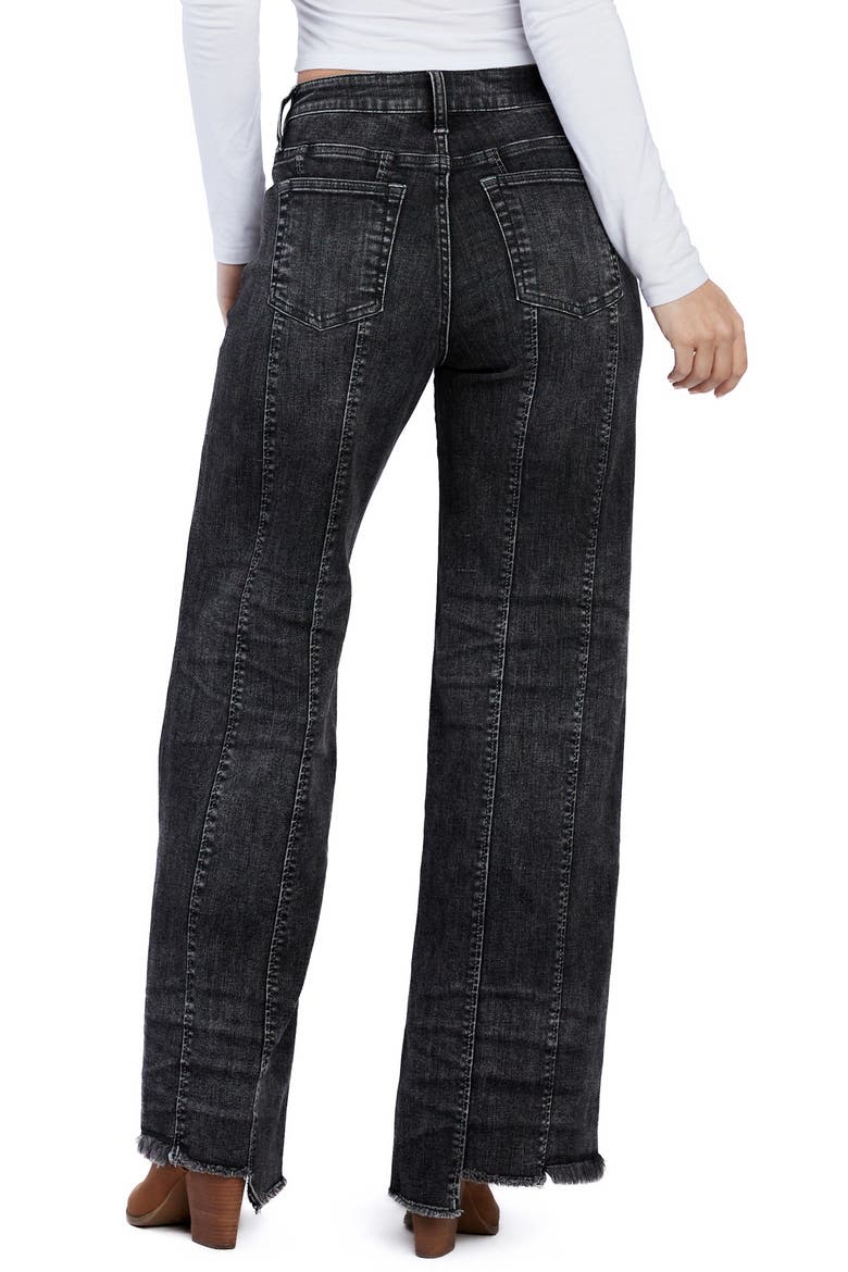 Seamed Step Hem Wide Leg Jeans, Alternate, color, STORMY GREY