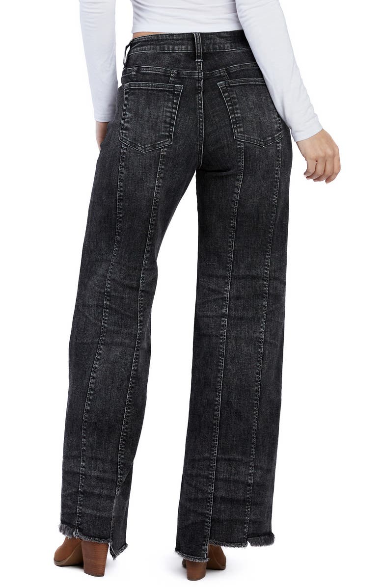 HINT OF BLU Seamed Step Hem Wide Leg Jeans, Alternate, color, Stormy Grey