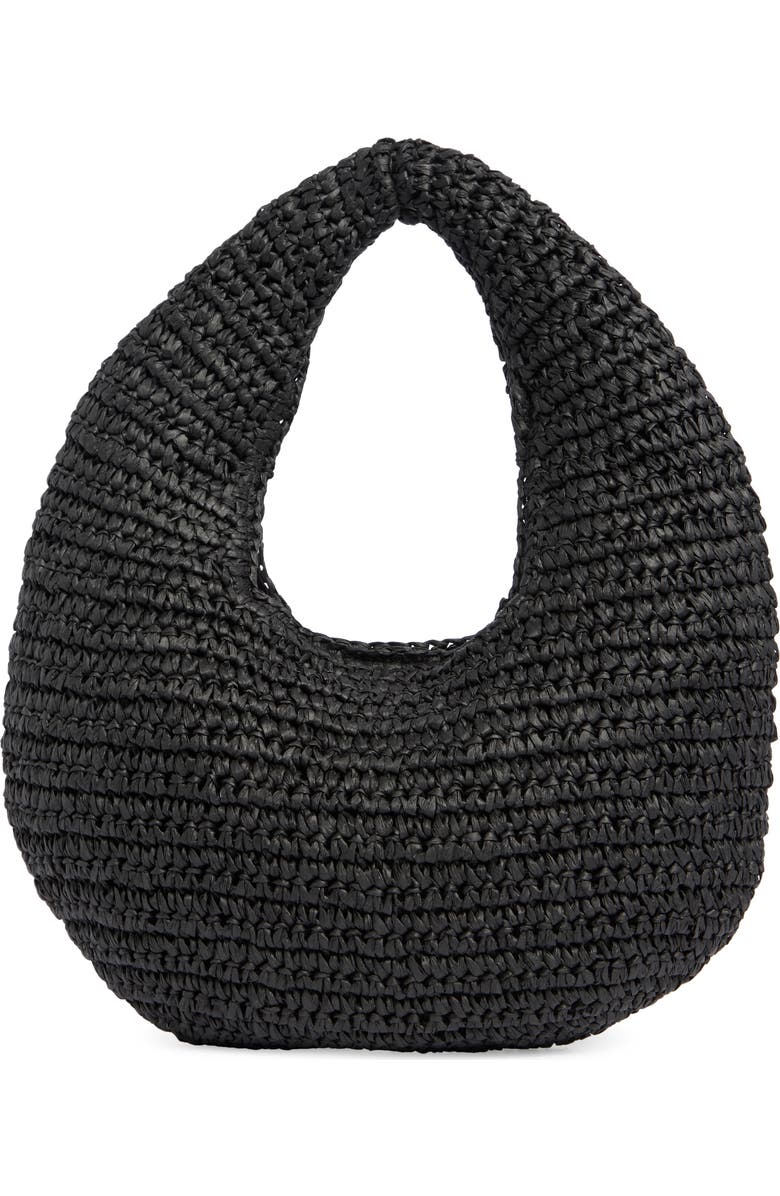 Collection XIIX Slouchy Crochet Hobo Bag, Main, color, Black
