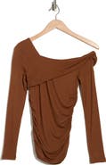 Elodie One Shoulder Long Sleeve Ruched Top