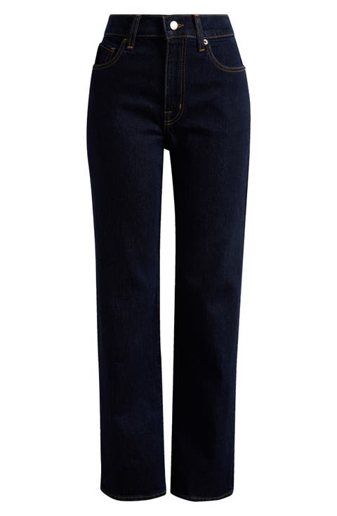 High Waist Straight Leg Jeans