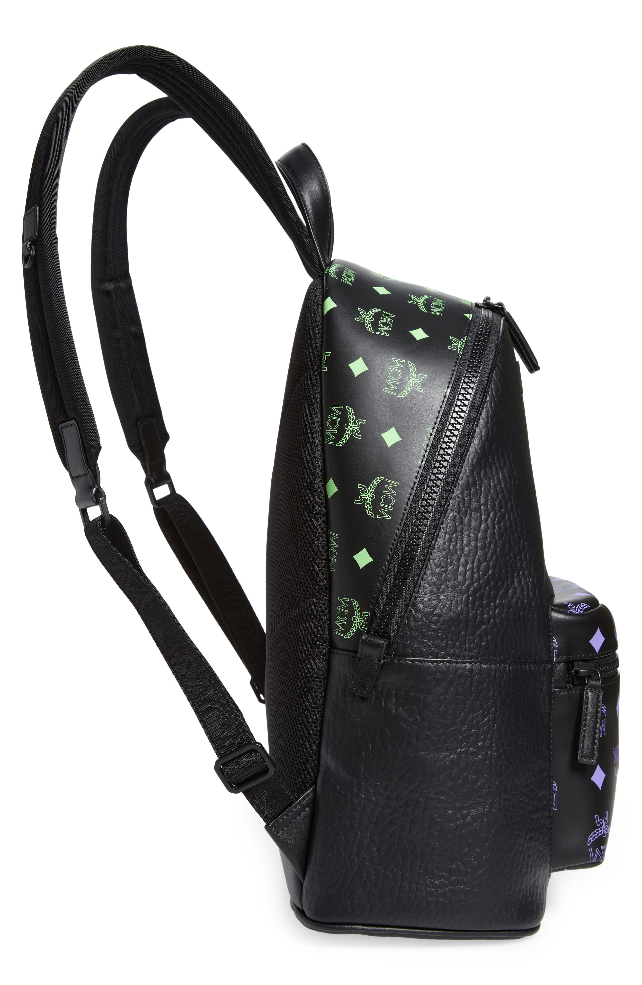 MCM Color Splash Logo Medium Water Repellent Backpack, Alternate, color, 