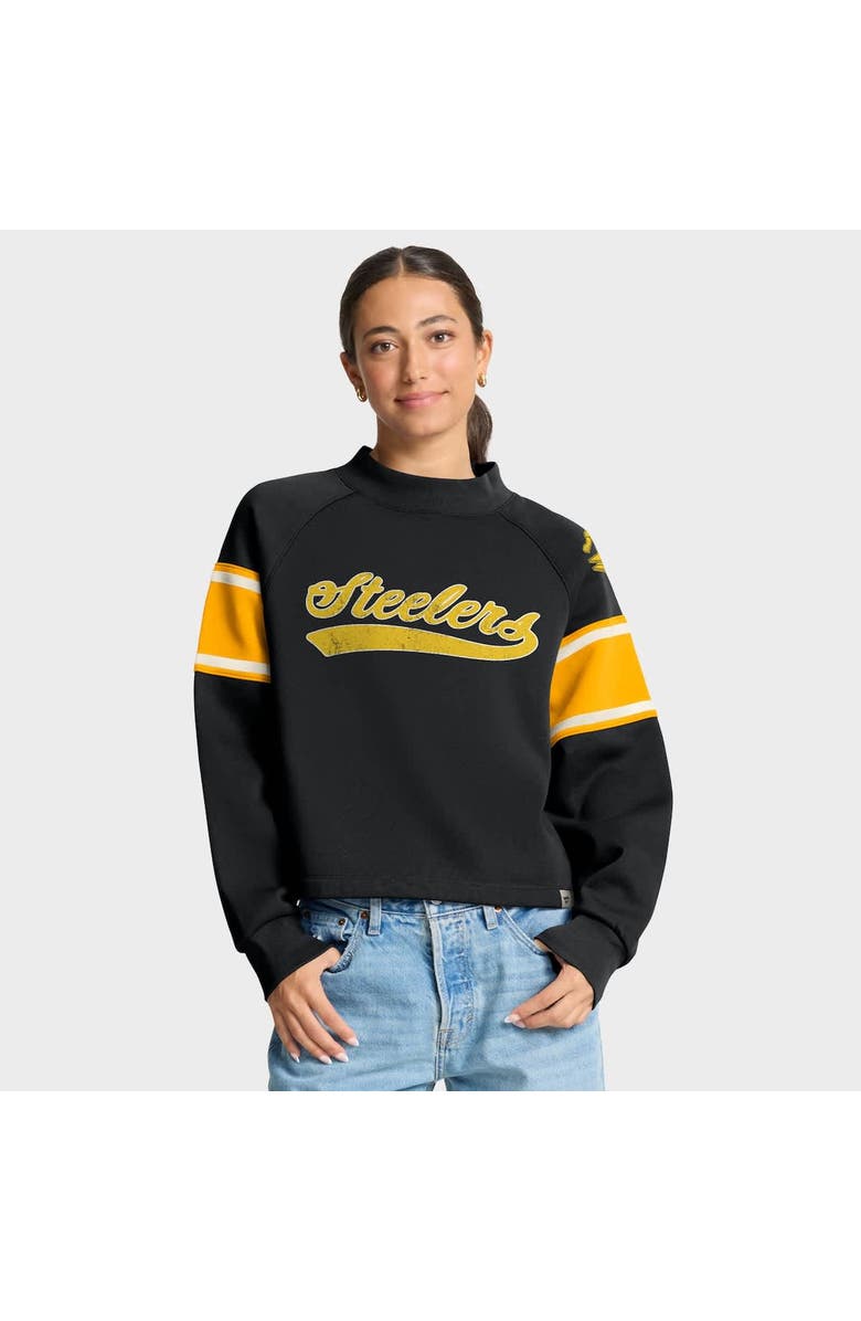 FANATICS Women
s Fanatics Black Pittsburgh Steelers Oversized Hometown Toss Sweep Mock Neck Pullover, Alternate, color, Black