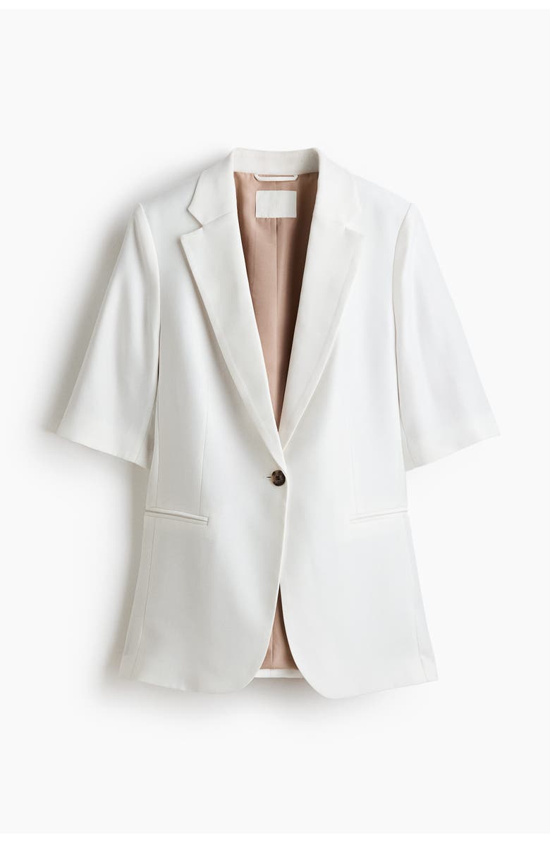 H&M Short-sleeved Blazer, Main, color, White