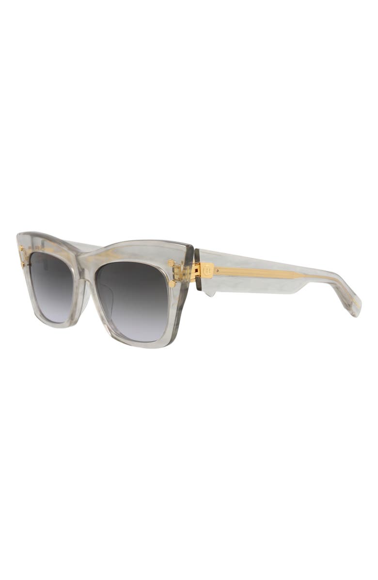 Balmain 55mm Cat Eye Sunglasses, Alternate, color, Crystal Crystal Grey