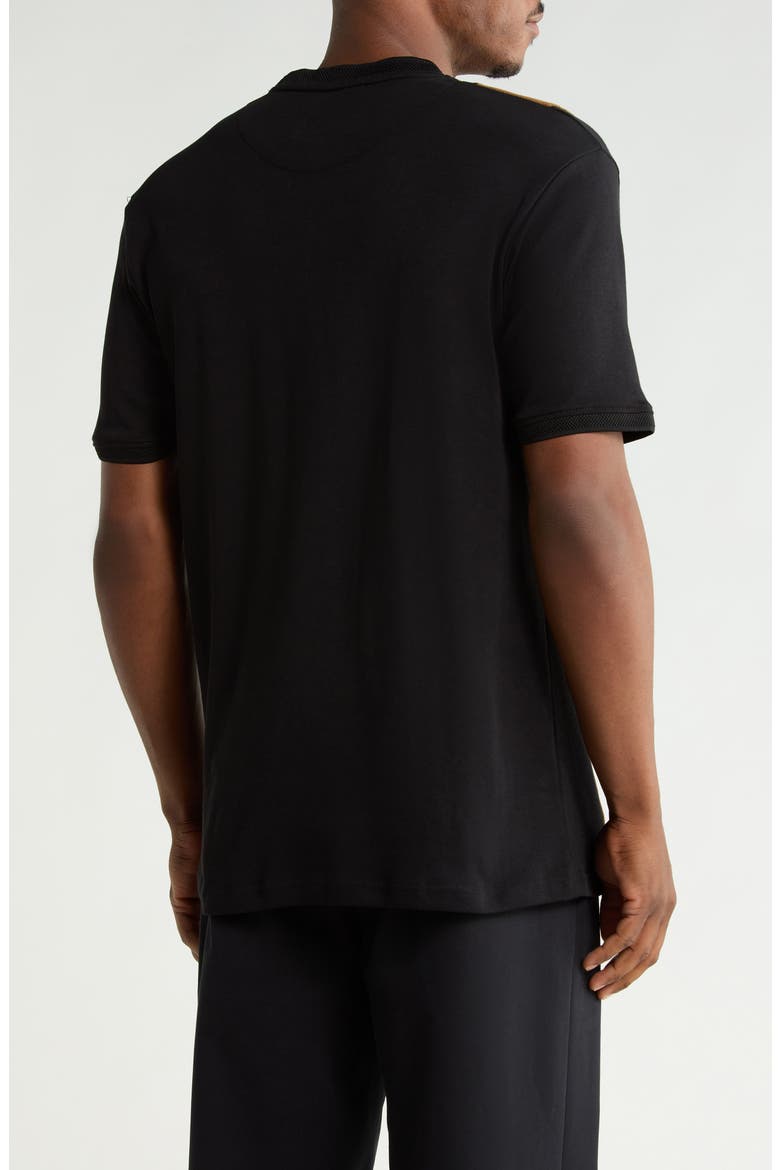 Textured Stripe Short Sleeve T-Shirt, Alternate, color, BLACK